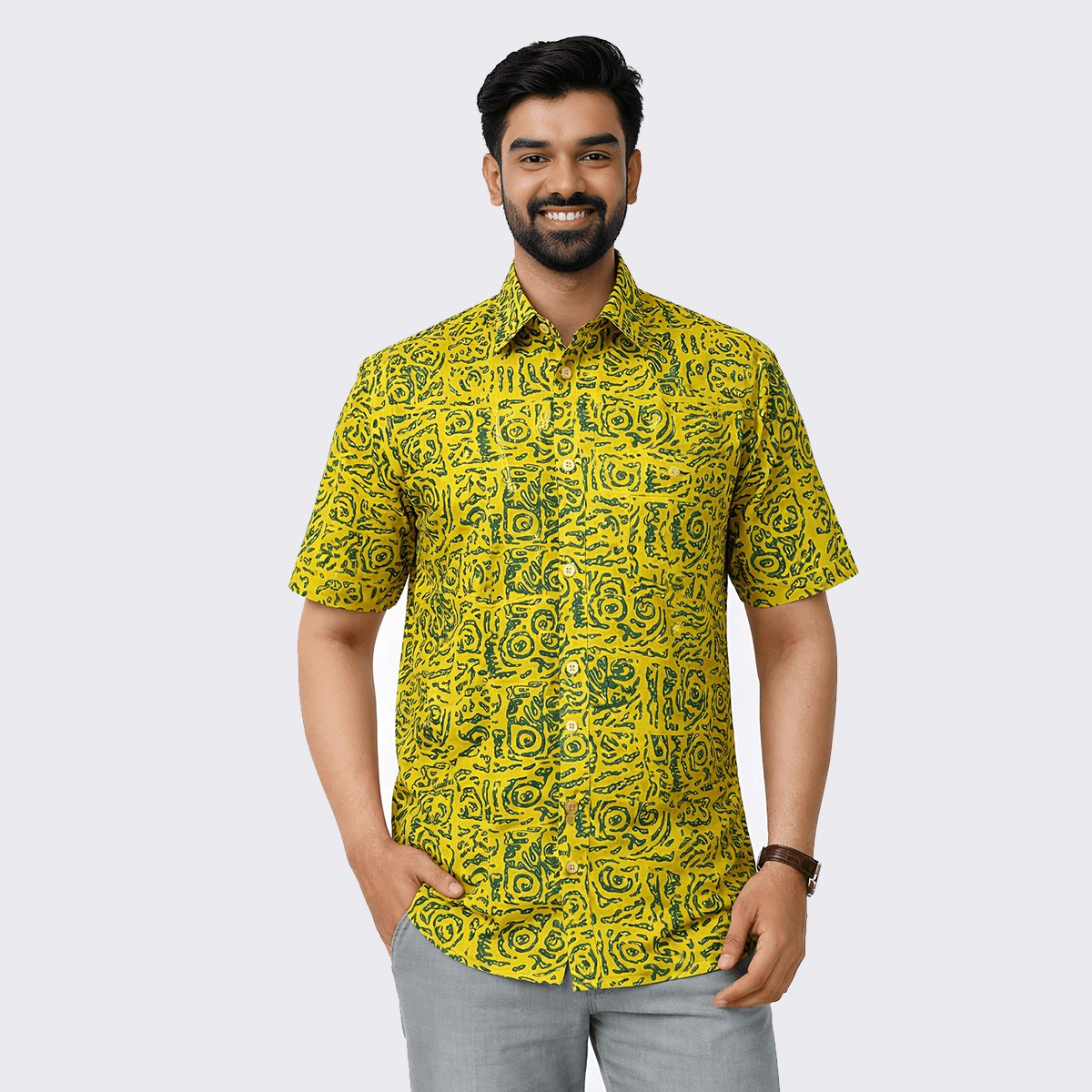 Arong Half Sleeve Cotton Shirt | Bunonika-47 1 Arong Half Sleeve Cotton Shirt for Men