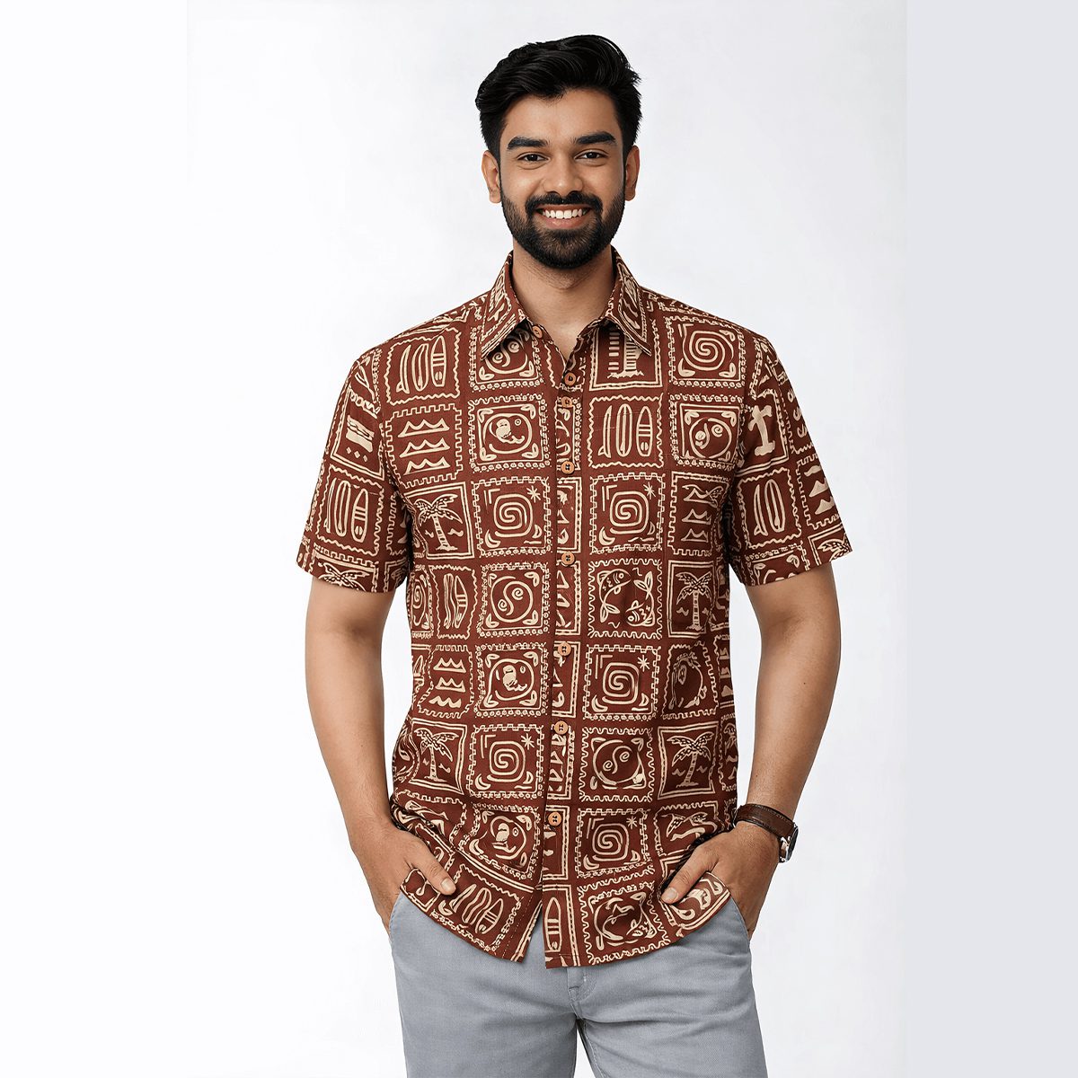 Arong Half Sleeve Cotton Shirt | Bunonika-34 1 Arong Half Sleeve Cotton Shirt