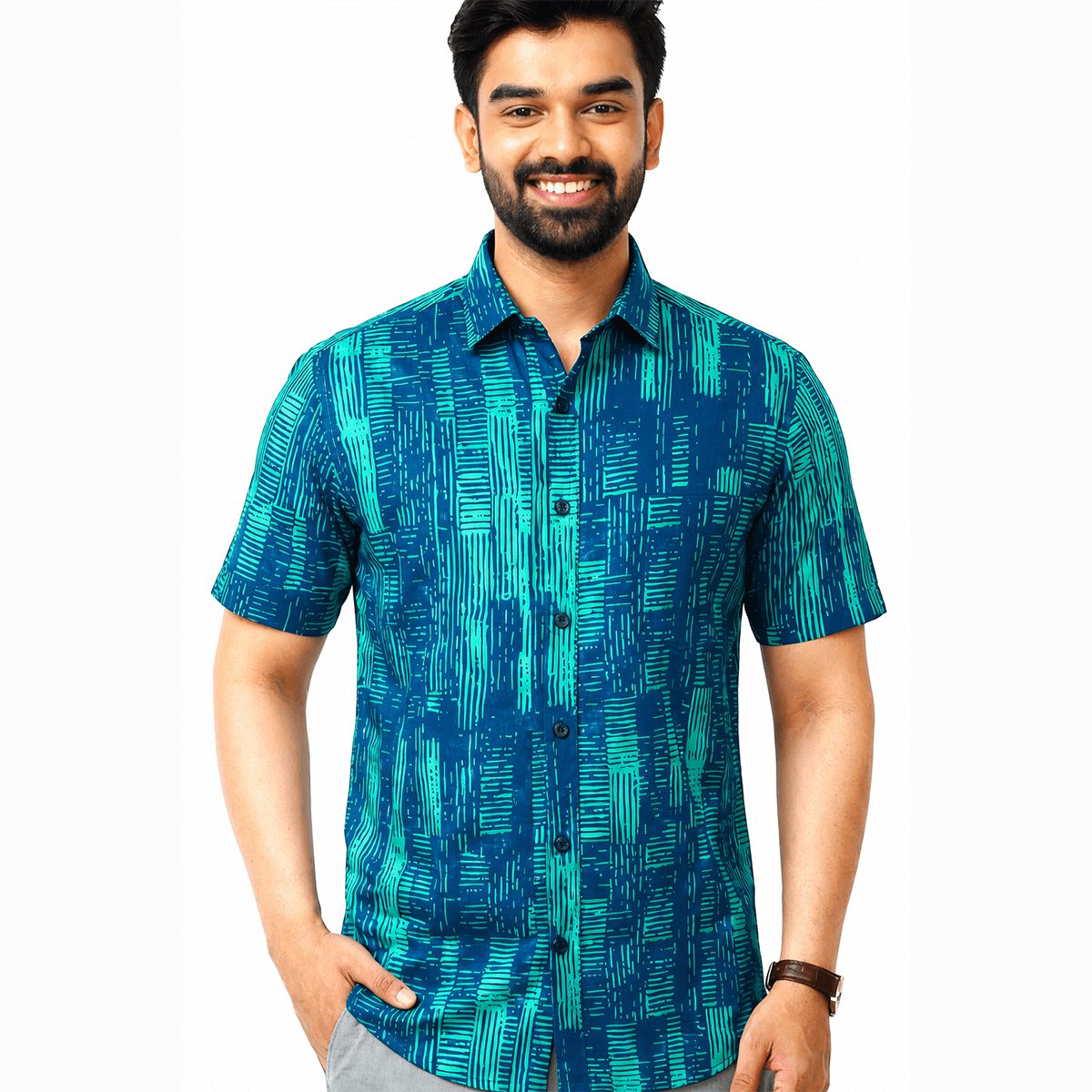 Arong Half Sleeve Cotton Shirt | Bunonika-37 1 Arong Half Sleeve Cotton Shirt for Men