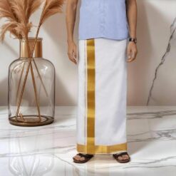 Premium Men 100% Cotton Single Layer South Indian Dhoti | Tamil Lungi - Bunonika