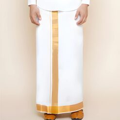 Premium Men 100% Cotton Single Layer South Indian Dhoti | Tamil Lungi - Bunonika